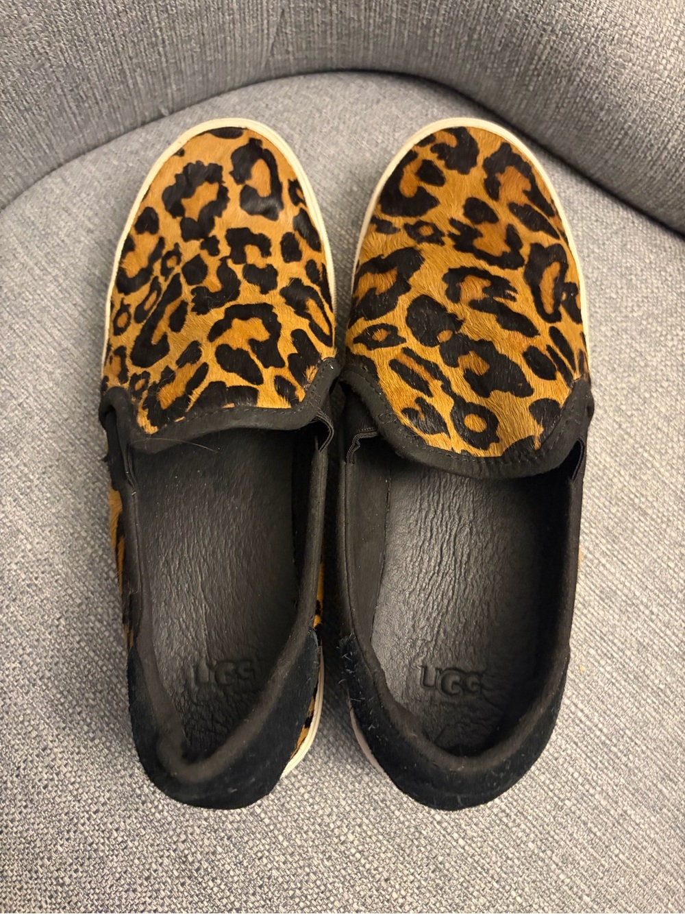 UGG Leopard Haircalf Slip-On Sneakers - Brown/Black
